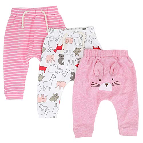 CuteOn 3 Packung Unisex Kinder Kleinkind Harem Hose Baumwolle Elastisch Trousers 12 Monate von CuteOn