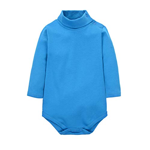 CuteOn Baby Jungen MädchenTurtleneck Baumwolle Bodysuit Strampler-Blau- 1 Jahre alt von CuteOn