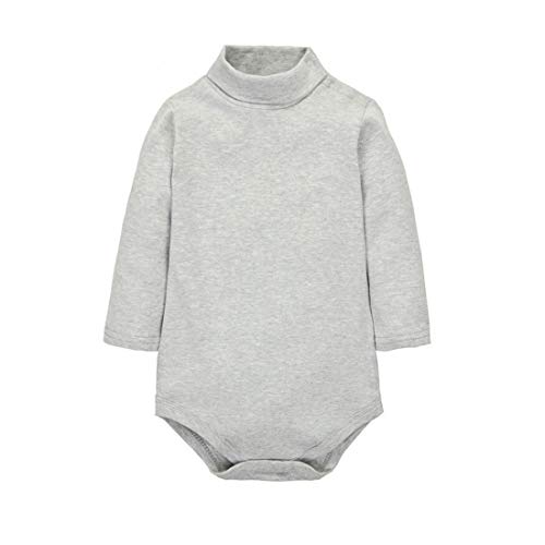 CuteOn Baby Jungen MädchenTurtleneck Baumwolle Bodysuit Strampler-Grau 6 Monate von CuteOn