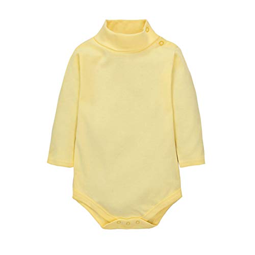 CuteOn Baby Jungen MädchenTurtleneck Baumwolle Bodysuit Strampler-Hellgelb- 18 Monate von CuteOn