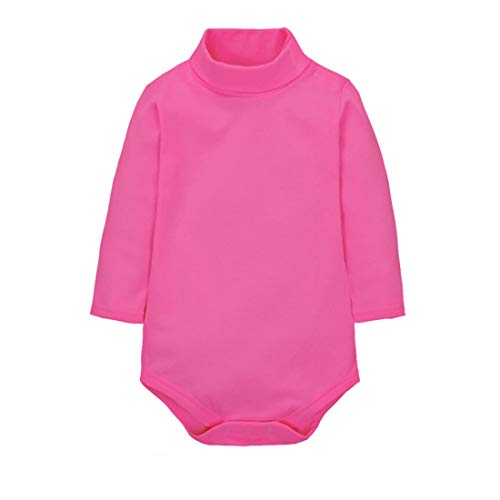 CuteOn Baby Jungen MädchenTurtleneck Baumwolle Bodysuit Strampler-Rose- 1 Jahre alt von CuteOn