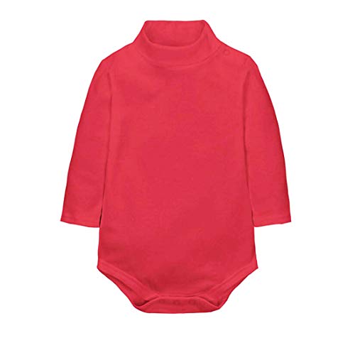 CuteOn Baby Jungen MädchenTurtleneck Baumwolle Bodysuit Strampler-Rot 6 Monate von CuteOn