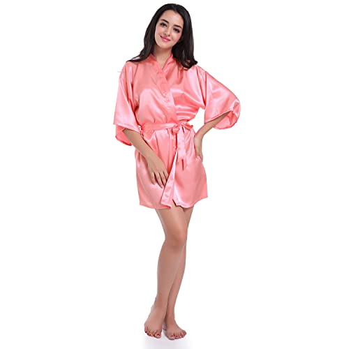 CuteOn Kids Girls Satin Silky Kimono Robe for Spa Wedding Birthday Party Gifts, Adult Blushpink S CuteOn Kids Girls Satin Silky Kimono Robe for Spa Wedding Birthday Party Gifts, Adult Blushpink S von CuteOn