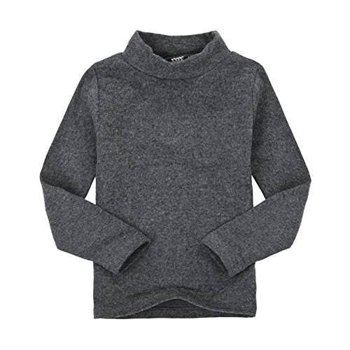 CuteOn Kids Kinder High Neck T-Shirt Baumwolle Tops Shirt Dunkelgrau 6 Jahre von CuteOn