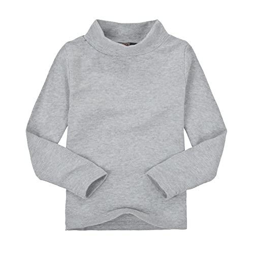 CuteOn Kids Kinder High Neck T-Shirt Baumwolle Tops Shirt Hellgrau 6 Jahre von CuteOn