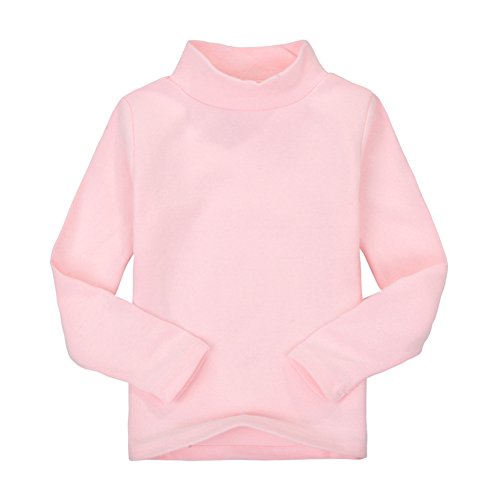CuteOn Kids Kinder High Neck T-Shirt Baumwolle Tops Shirt Misty Rose 4 Jahre von CuteOn