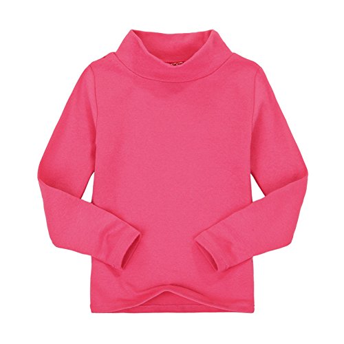 CuteOn Kids Kinder High Neck T-Shirt Baumwolle Tops Shirt Rose Red 24 Monate von CuteOn