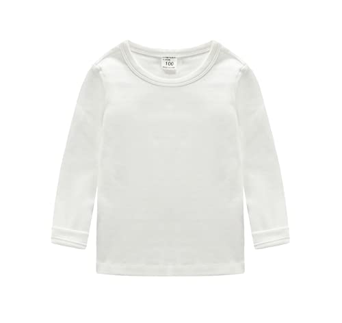CuteOn Kinder Jungen Mädchen Langarm Baumwoll T-Shirt Beige 3 Jahre von CuteOn