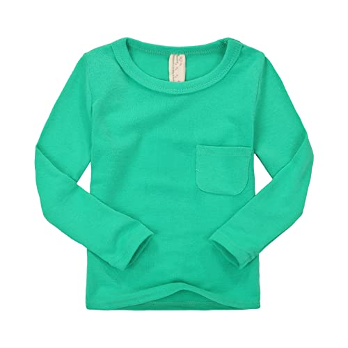 CuteOn Kinder Jungen Mädchen Langarm Baumwoll T-Shirt Grass Green 4 Jahre von CuteOn
