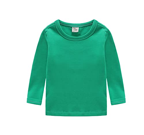CuteOn Kinder Jungen Mädchen Langarm Baumwoll T-Shirt Grün 130/6T von CuteOn