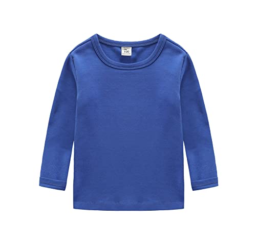 CuteOn Kinder Jungen Mädchen Langarm Baumwoll T-Shirt Himmelblau 90/2T von CuteOn