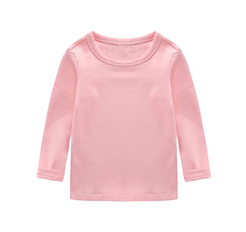CuteOn Kinder Jungen Mädchen Langarm Baumwoll T-Shirt Light Pink 3 Jahre von CuteOn