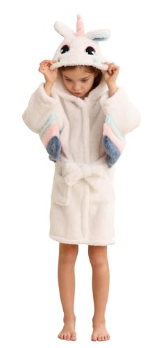 CuteOn Mädchen Bademantel Kinder Geschenke für Kleinkind Jungen Robe Einhorn Größe 4-5T von CuteOn