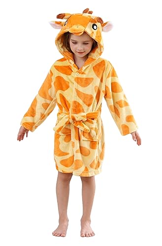 CuteOn Mädchen Bademantel Kinder Geschenke für Kleinkind Jungen Robe Giraffe Größe 5-6T von CuteOn