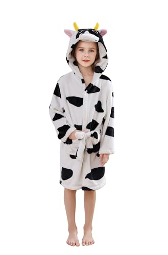 CuteOn Mädchen Bademantel Kinder Geschenke für Kleinkind Jungen Robe Kuh Größe 9-11T von CuteOn
