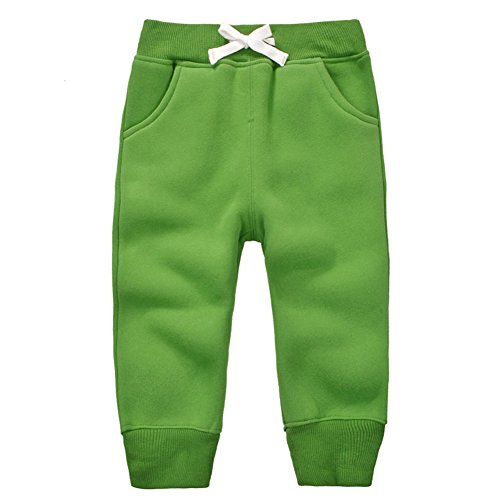 CuteOn Unisex Kinder Elastisch Taille Baumwolle Warm Hose Baby Trousers Unterteile Gras-Grün 1Jahre von CuteOn