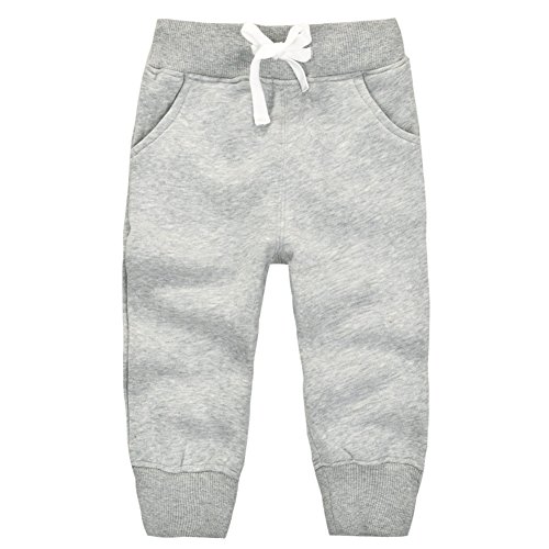 CuteOn Unisex Kinder Elastisch Taille Baumwolle Warm Hose Baby Trousers Unterteile Grau 1Jahre von CuteOn