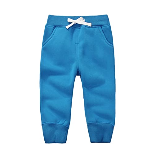 CuteOn Unisex Kinder Elastisch Taille Baumwolle Warm Hose Baby Trousers Unterteile Himmelblau 4Jahre von CuteOn