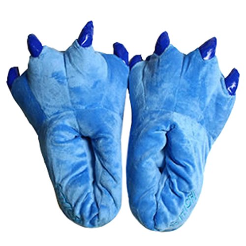 CuteOn Unisex Weich Plüsch Karikatur Winter Hausschuhe Cosplay Kostüm Tier Pfote Klaue Schuhe Blau von CuteOn