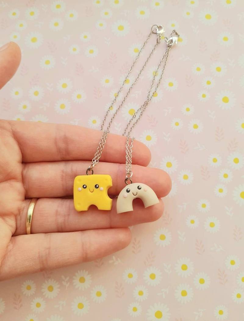 Mac Und Käse Halskette Set - Polymer Clay Bff Freundschaft Geschenk von CutePawsGift