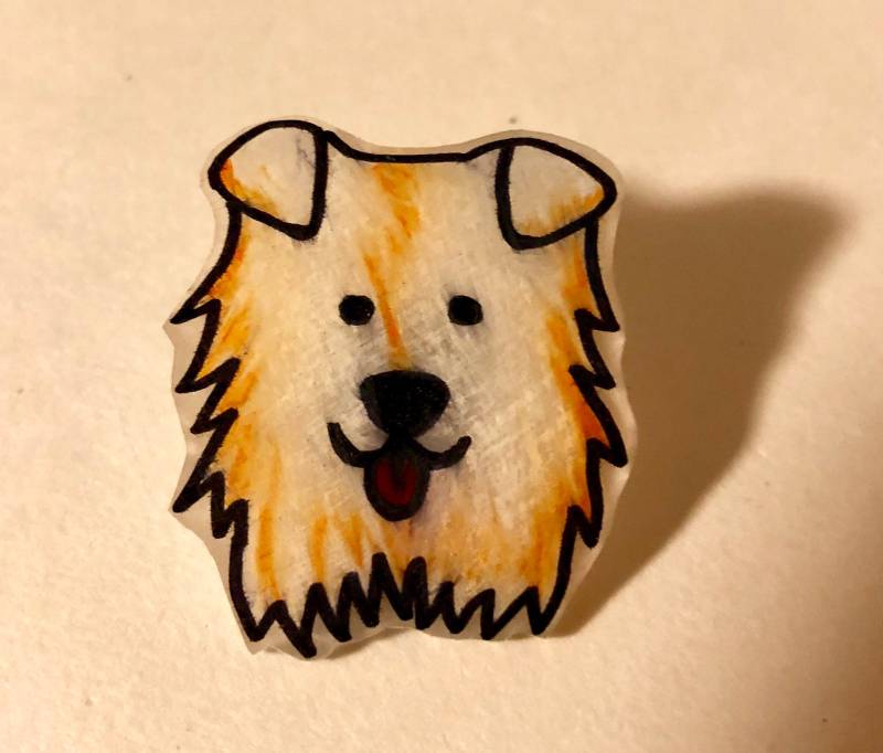 Flauschiger Hunde Gesicht Pin Flauschiger Hunde Gesicht Pin von CuteWeirdFabulous