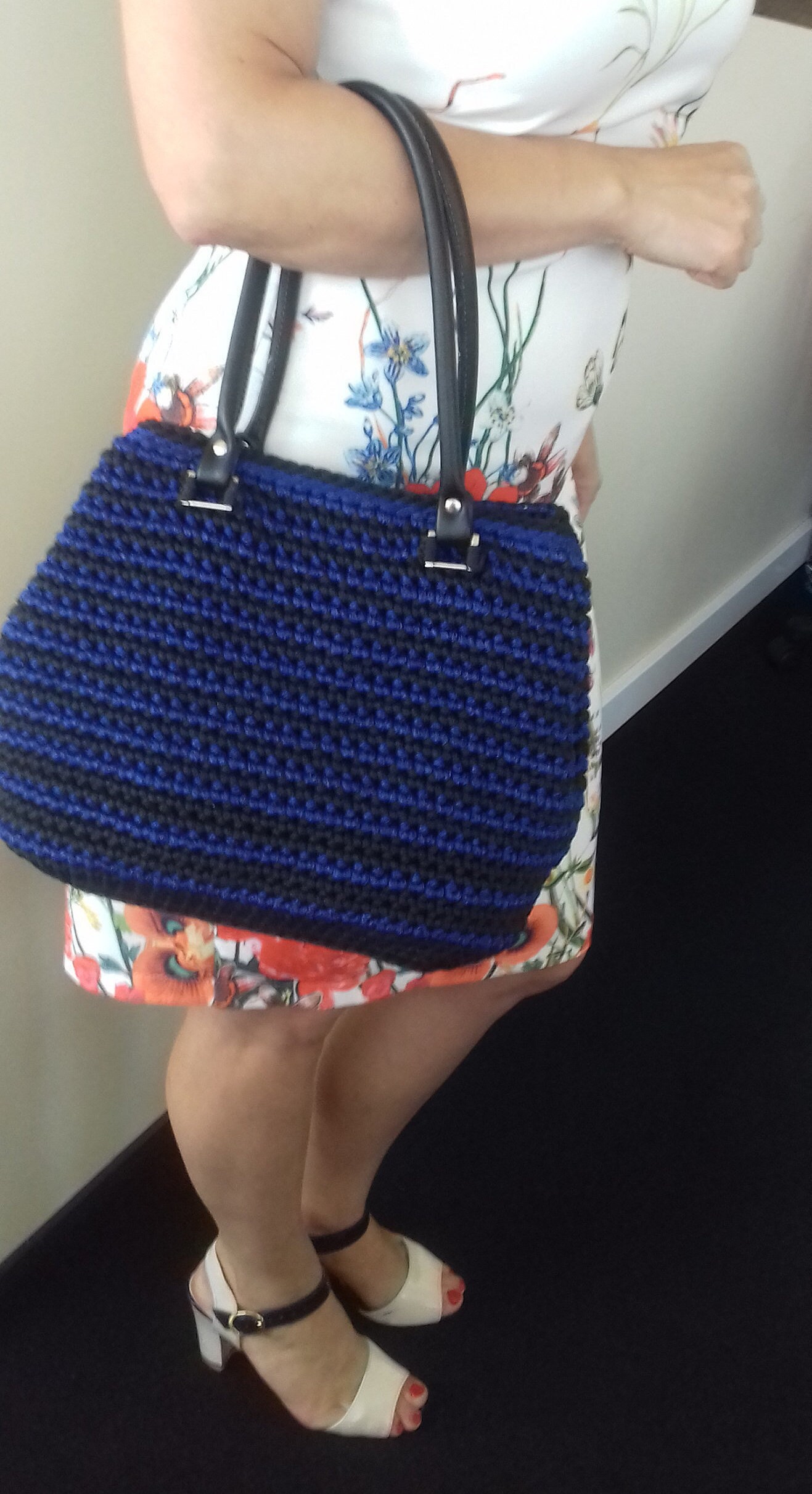 Dunkelblaue Gehäkelte Tasche Aus Seil von CutecraftsLT