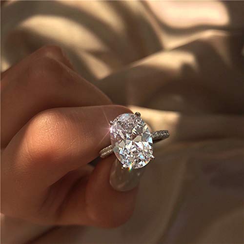 Cutedoumiao Verlobungsring für Damen, 925er Silber, 3 Karat Zirkonia, Verlobungsring, Solitär-Verlobungsring (5) von Cutedoumiao