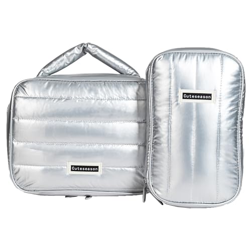 Cuteseason Make-up-Tasche, wasserdichte Aufbewahrungstasche, glänzend, flauschig, Reise-Make-up-Organizer, wasserdicht, digitale Aufbewahrungstasche, sturzsicher, Kosmetiktasche, von Cuteseason