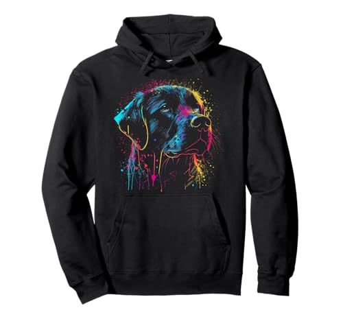 Schwarzer Labrador Hund Malerei Aquarell Farbe Bunte Mama Pullover Hoodie von Cutest Black Labrador Dog Fi