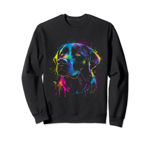 Schwarzer Labrador-Hundemalerei, Aquarellfarbe, bunte Mama Sweatshirt von Cutest Black Labrador Dog Fi