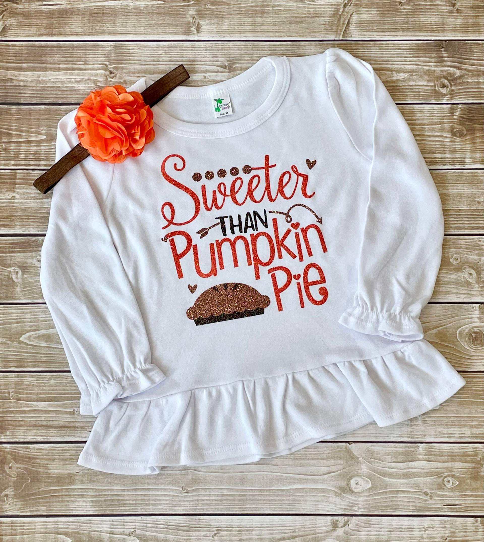 Mädchen-Thanksgiving-Top, Mädchen-Thanksgiving-Shirt, Türkei-Tag-Top, Feiertags-Shirts, Kürbiskuchen-Shirt, Kleinkind-Mädchen-Outfit, Boutique von CutieCouture4u2