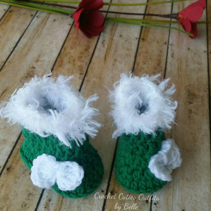 Baby Nikolausstiefel Gehäkelt Nikolausschuhe Gehäkelt von CutieOutfitsbyBelle