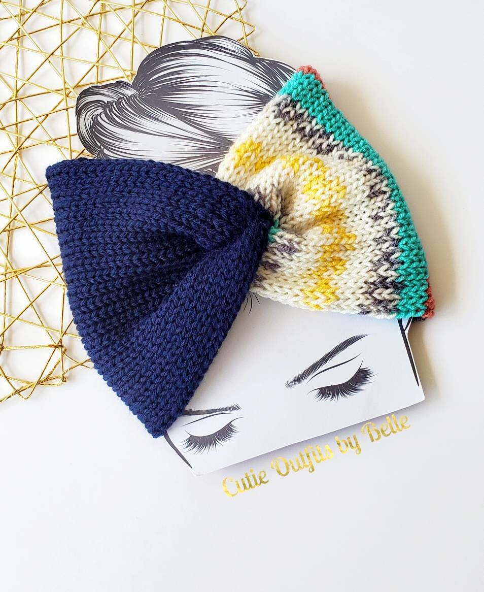 Boho Ohrwärmer, Herbst Gestrickte Twisted Stirnband, Stirnband Für Frauen, Winter Gestrickter Turban, Geschenk von CutieOutfitsbyBelle
