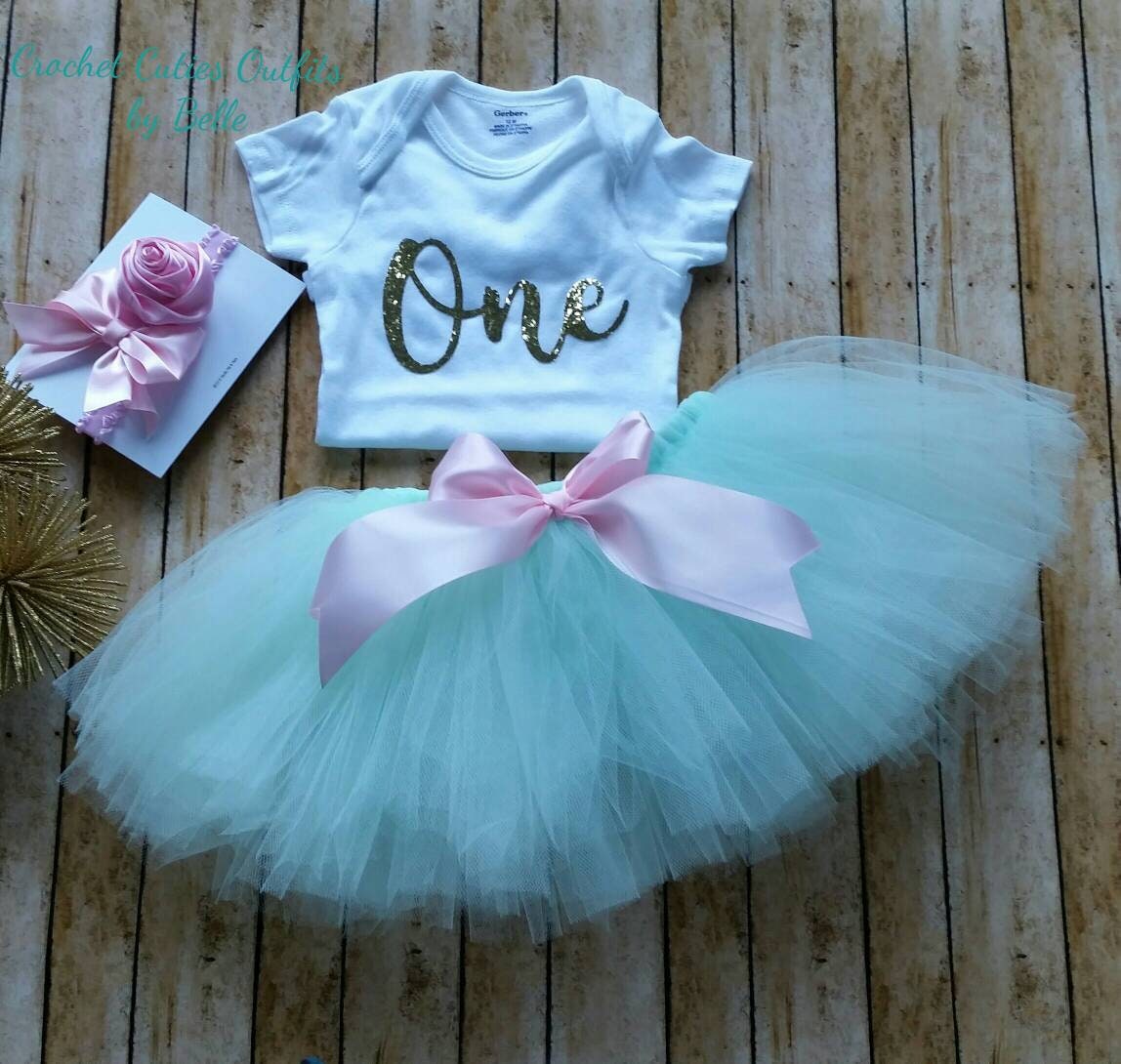 Mint Tutu Baby Outfit Erster Geburtstagskuchen Smash Prop von CutieOutfitsbyBelle