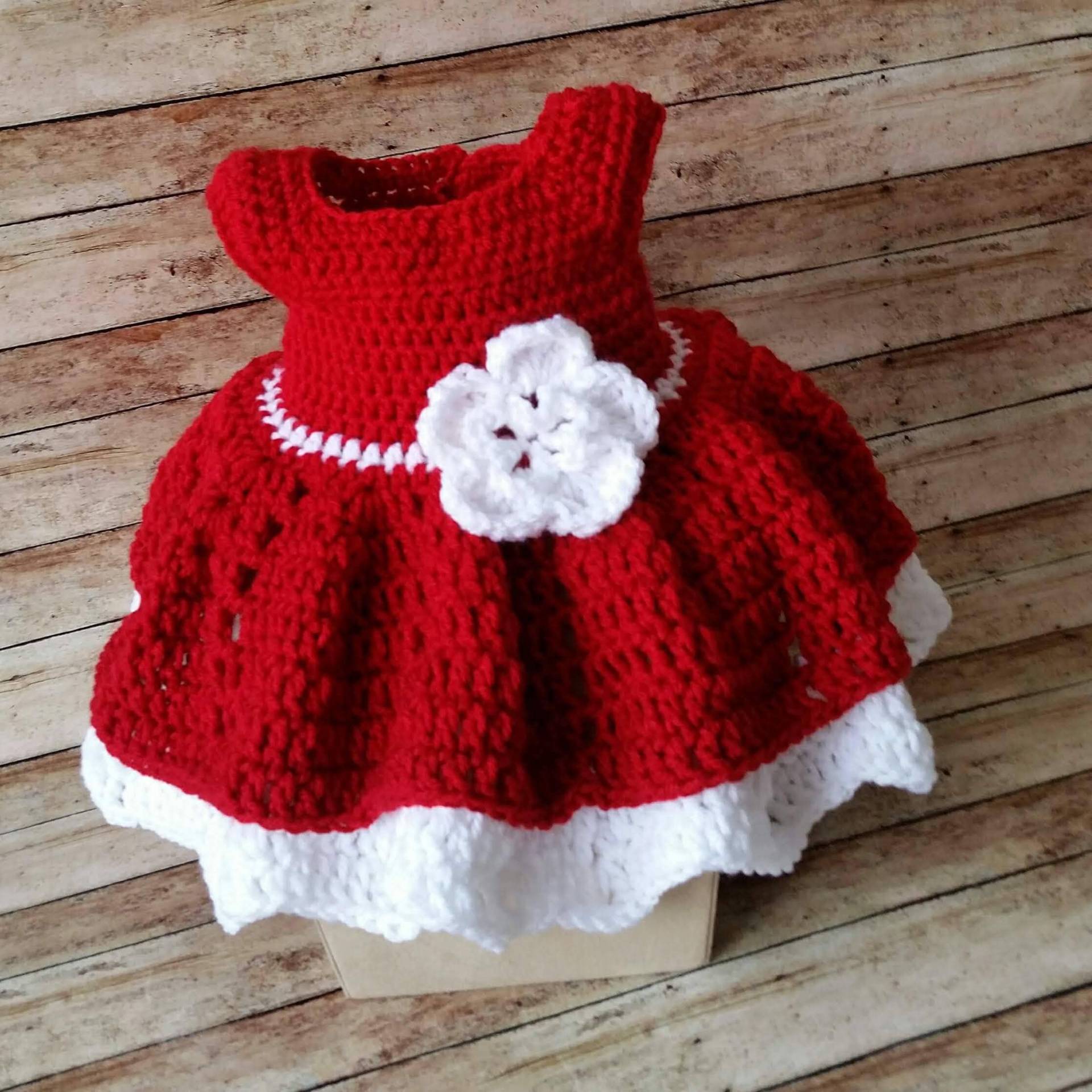 Rot Gehäkeltes Babykleid Handgefertigtes Stirnband Set von CutieOutfitsbyBelle