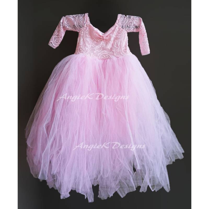 Tüll Tutu Mädchen/Kleinkind Langarm Spitzen Top Gefüttertes Kleid von CutiePieBabyShoppe