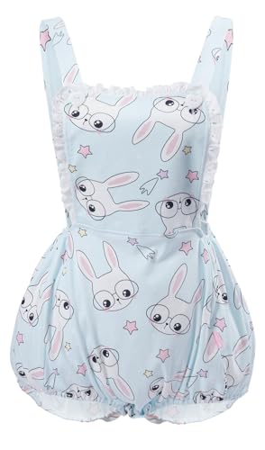 CutiePlusU Baumwoll-Knopf-Schritt-Overall Erwachsene Strampler Onesie Shortalls- Dr. Häschen L von CutiePlusU