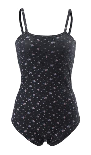 CutiePlusU Baumwolle Knopf Schritt Erwachsene Onesie Bodysuit Pyjamas Strampler - Morgenlatte Schwarz 3XL von CutiePlusU