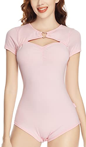 CutiePlusU Baumwolle Knopf im Schritt Bodysuit Onesie Schlafanzug - Sweetheart Party Rosa 2XL von CutiePlusU