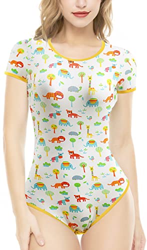 CutiePlusU Baumwolle Knopf im Schritt Bodysuits Erwachsene Strampler Basics Cutie Wildlifr Strampler Gelb XXL CutiePlusU Baumwolle Knopf im Schritt Bodysuits Erwachsene Strampler Basics Cutie Wildlifr Strampler Gelb XXL von CutiePlusU