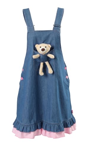 CutiePlusU Damen Denim Suspender Kleid Sommer Jean Freizeitkleid mit Bär Puppe - Blau 3XL von CutiePlusU