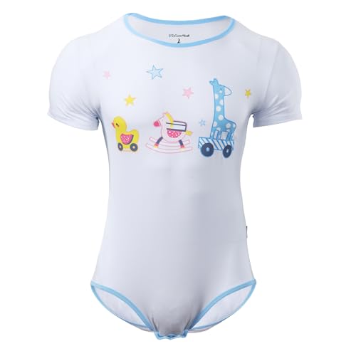 CutiePlusU Männer Baumwolle Knopf im Schritt Bodysuits Erwachsene Strampler Onesie für Männer drucken-Tierauto Weiß 4XL von CutiePlusU