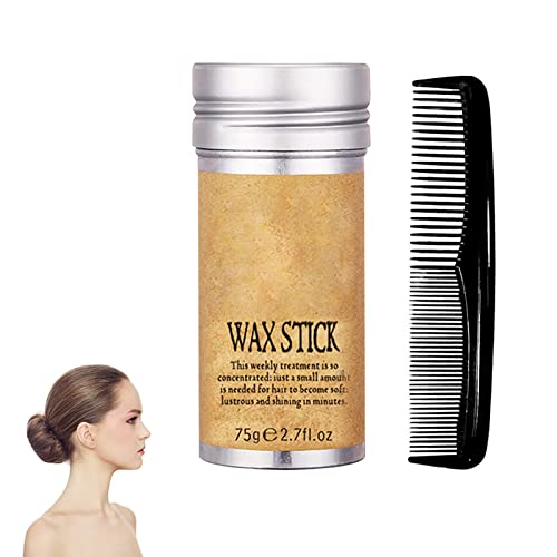 Haarwachs Stick,Wachsstift Haare,Haar Wax Stick Damen,Haarwachs Stift,Haar Styling Stick,Haar Pomade Stick für Professionellen Salon und Heimgebrauch,mit 1 Kamm Schwarz,75 g von Cutiolly