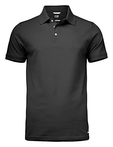 Cutter & Buck Advantage Poloshirt für Herren | Größe M | Schwarz | Drytec Cotton + 35 UV-Schutz | Herren Poloshirt Kurzarm | Polohemd Herren | Basic Polo Shirt von Cutter & Buck