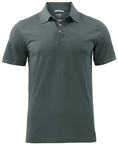 Cutter & Buck Advantage Poloshirt für Herren | Größe XXL | Pistol | Drytec Cotton + 35 UV-Schutz | Herren Poloshirt Kurzarm | Polohemd Herren | Basic Polo Shirt von Cutter & Buck