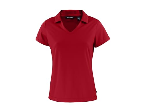 Cutter & Buck Daybreak Eco recyceltes Damen-Poloshirt mit V-Ausschnitt, Rot (Cardinal Red), 3X-Groß von Cutter & Buck