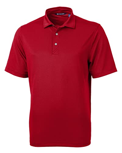 Cutter & Buck Herren Short Sleeve Virtue Eco Pique Recycled Polo Shirt Polohemd, Kardinalrot, X-Large Hoch von Cutter & Buck