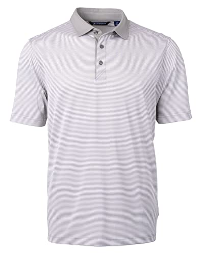 Cutter & Buck Herren Virtue Eco Pique Micro Stripe Recycled Mens Polo Polohemd, Poliert/Weiß, Mittel Cutter & Buck Herren Virtue Eco Pique Micro Stripe Recycled Mens Polo Polohemd, Poliert/Weiß, Mittel von Cutter & Buck