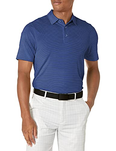 Cutter Herren Moisture Wicking UPF Drytec Forge Pencil Stripe Polo Shirt Poloshirt, Tour Blue, X-Groß von Cutter & Buck