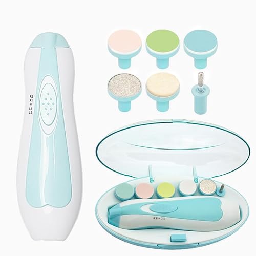 Baby Nagelschneider Elektrisch Sicher Baby Nagelknipser Baby Nagelfeile Kit Maniküre Set, Trim Polish Grooming Kit für Neugeborene Kleinkind oder Erwachsene Zehen Fingernägel, 6 Schleifköpfe und von Cutties and Giggles